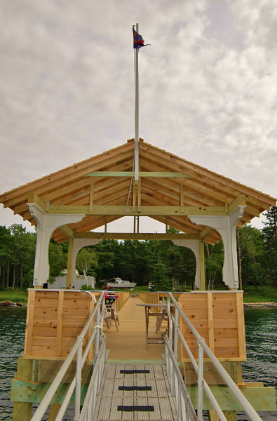 photo of the dock at haidens’s lane, little deer isle maine